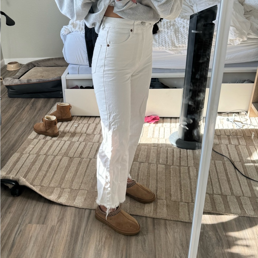 Zara Women's High Rise Jeans - White